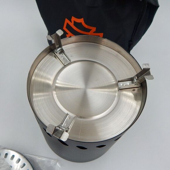 Harley Davidson Tabletop S’mores Kit 5 Inch Stainless Steel Firepit - Picture 6 of 9